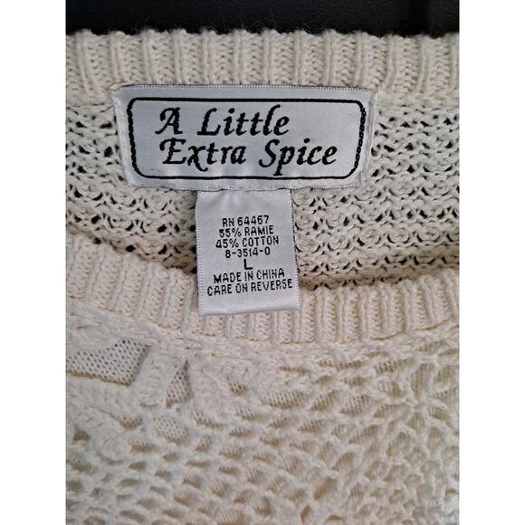Vintage A Little Extra Spice Doily Crochet Long Sleeve Top Size Large‎ - Picture 4 of 7